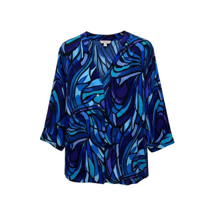 Pomodoro Mosaic Blouse Blue