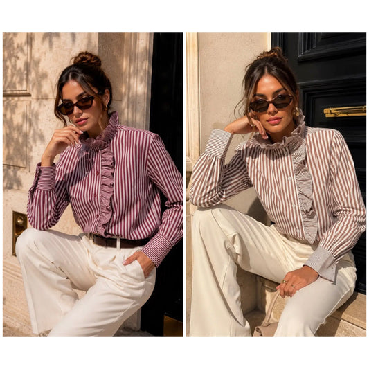 Emma & Ashley Ruffle Shirt (colour options)