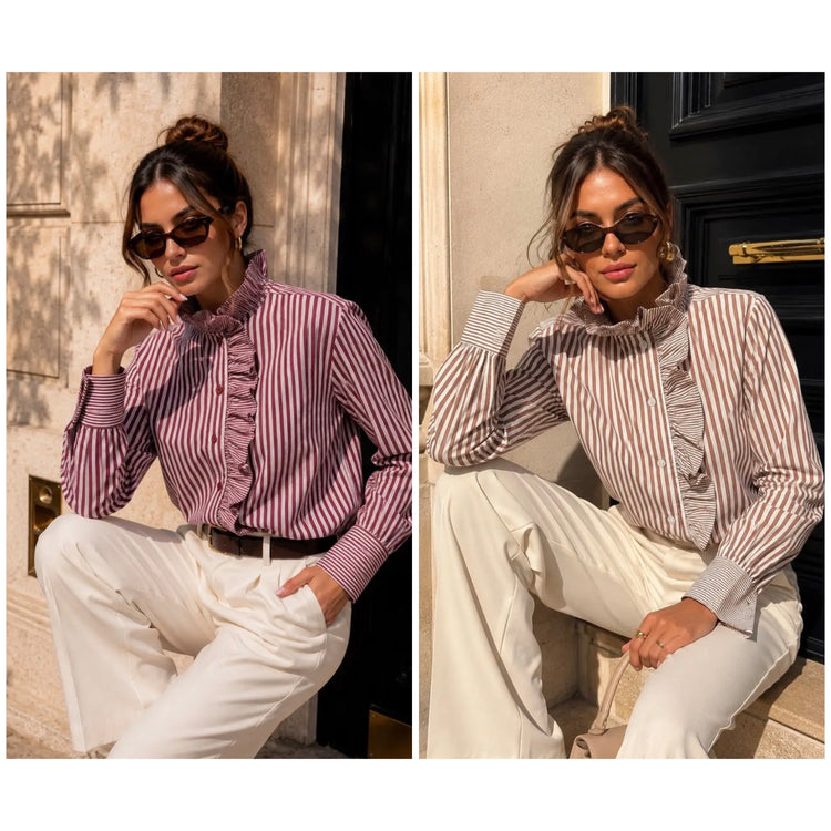 Emma & Ashley Ruffle Shirt (colour options)