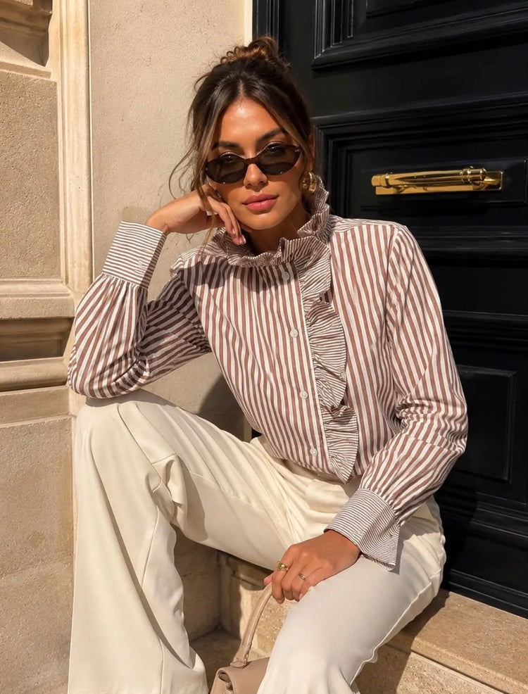 Emma & Ashley Ruffle Shirt (colour options)