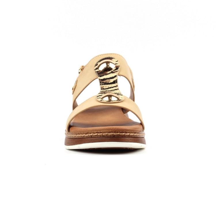 Lunar Georgia Wedge Sandal Beige