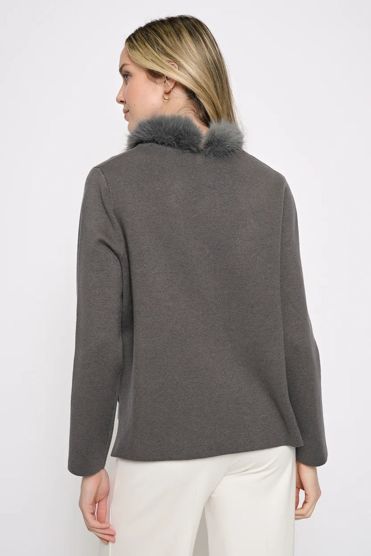 Piccadilly Fur Trim Sweater YE192