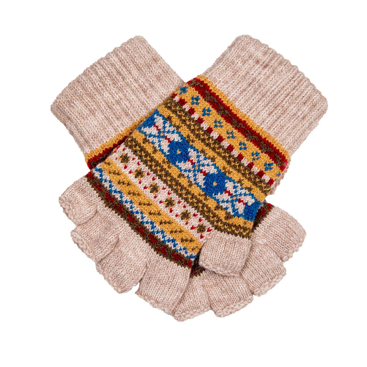 Dents 6-3285 Fair Isle Gloves Oatmeal