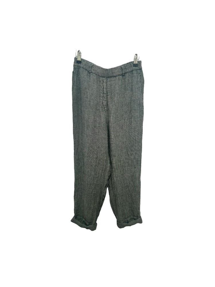 Grizas Tweed Linen Trousers Laurel Green