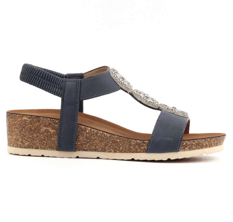 Lunar Cassidy Wedge Sandal Navy