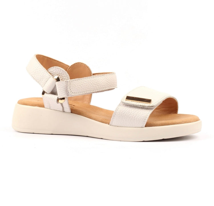 Lunar Lark White Leather Wedge Sandal