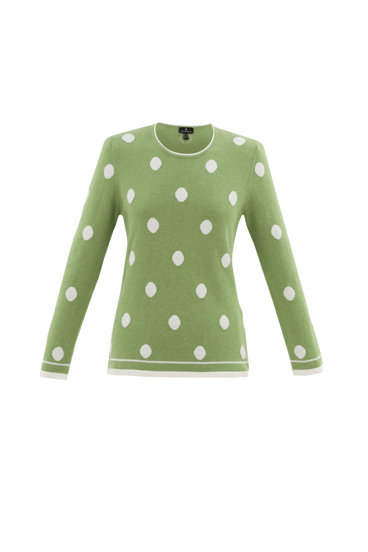 Marble 7596-221 Polka Sweater Chartreuse