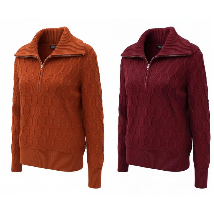 Piccadilly Cable Half Zip Sweater YM151