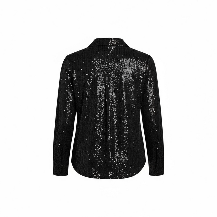 Pomodoro Stretch Sequin Shirt Black