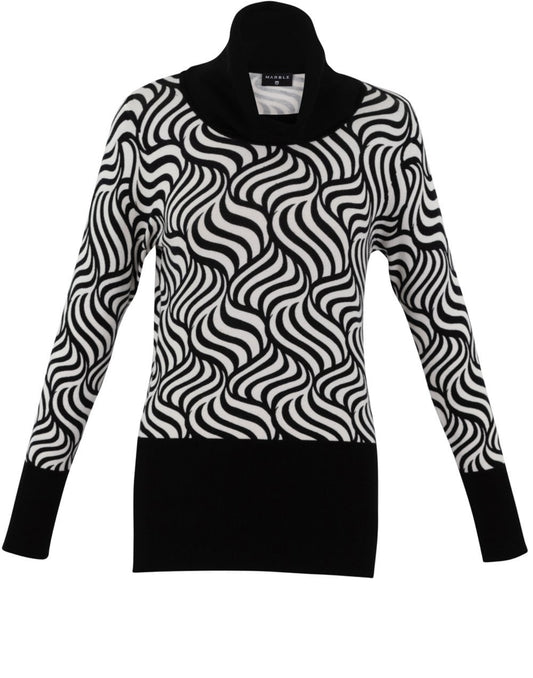 Marble 7118-104 Swirl Sweater Black