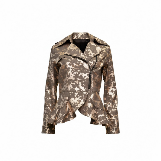 Jacquard Biker Jacket Rose Gold