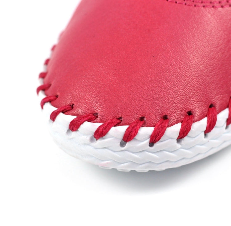 Lunar St Ives FLE030 Leather Raspberry Plimsoll