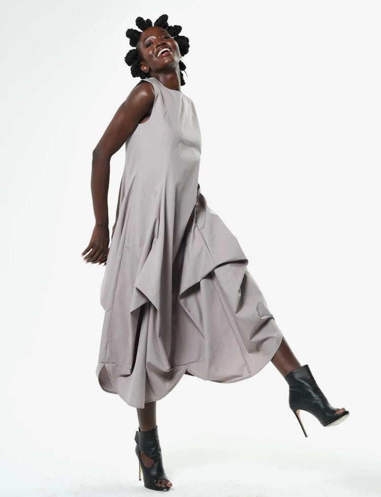 Metamorphoza Drape Dress Grey