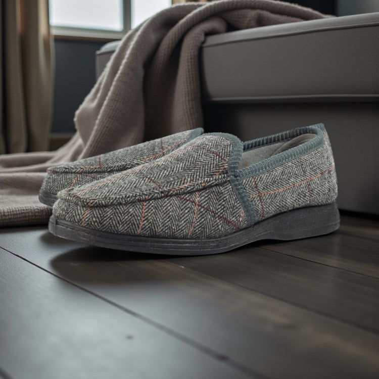 Lazydogz Men’s Eisenhower II Grey Slipper