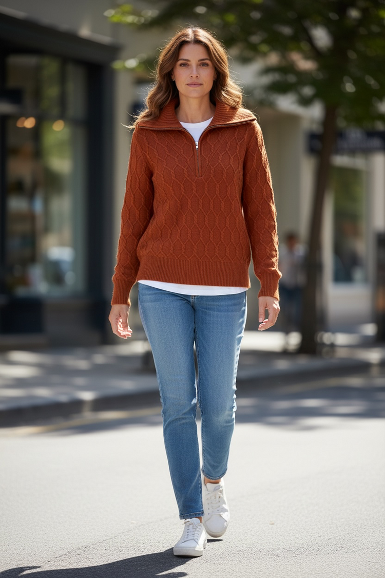 Piccadilly Cable Half Zip Sweater YM151