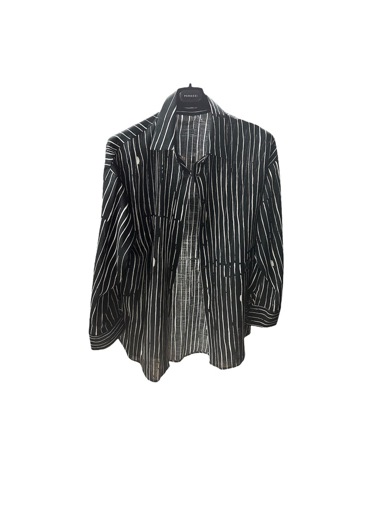 Peruzzi Broken Stripe Shirt Black