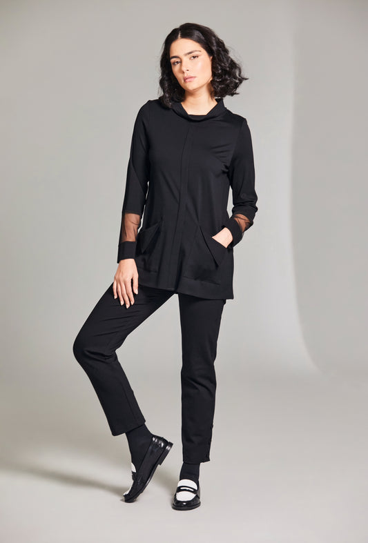 Peruzzi W24133 Slouch Pocket Top Black