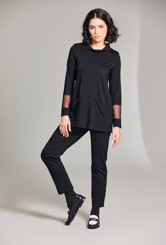 Peruzzi W24133 Slouch Pocket Top Black