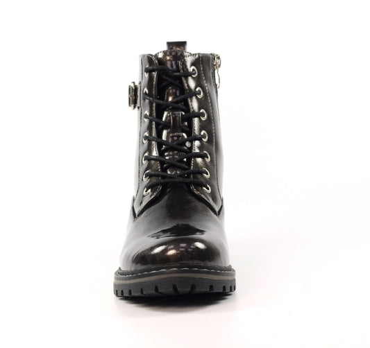 Lunar Parlour Grey Patent Ankle Boot
