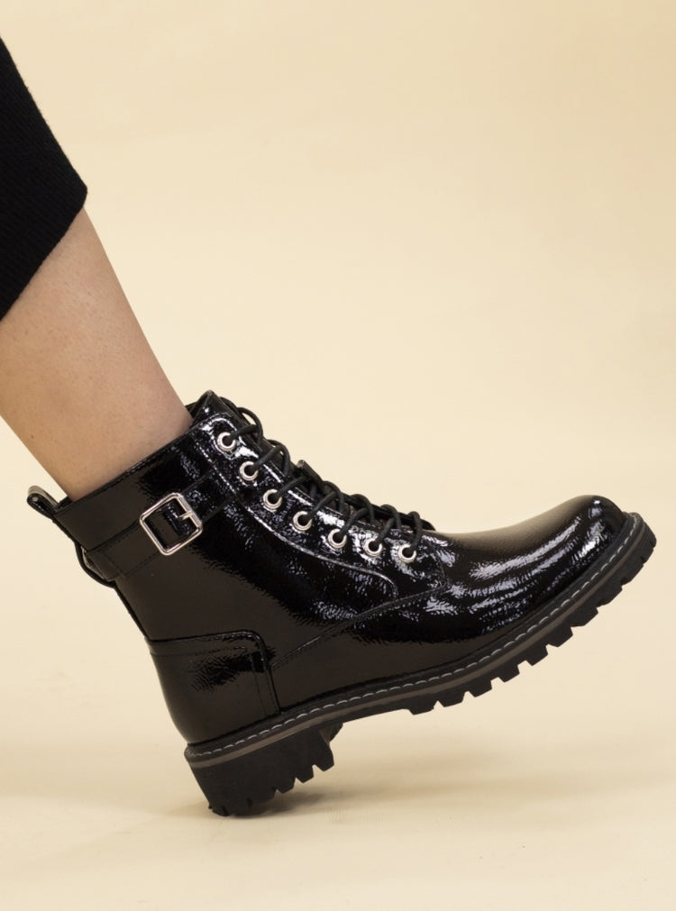 Lunar Parlour Black Patent Boots