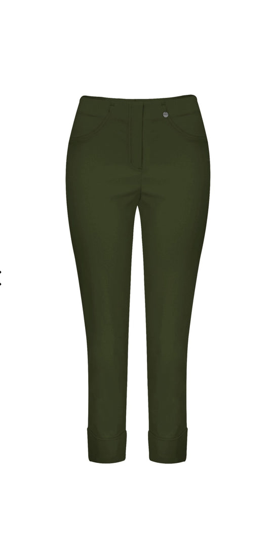 Robell Bella 09 Fleece Lined Trousers 51568-54025 Forest Green