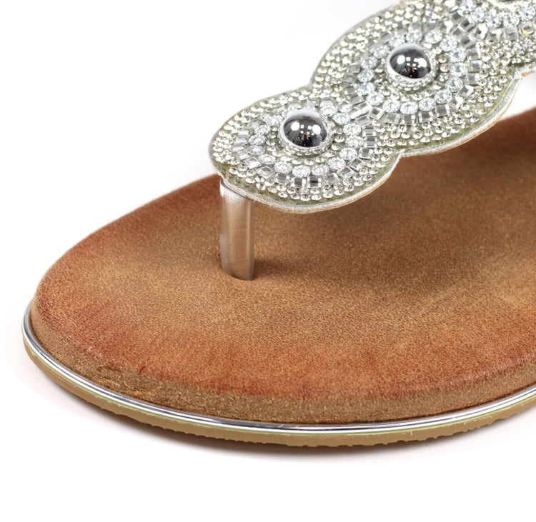 Lunar Silvia Silver Toe Post Gem Sandal