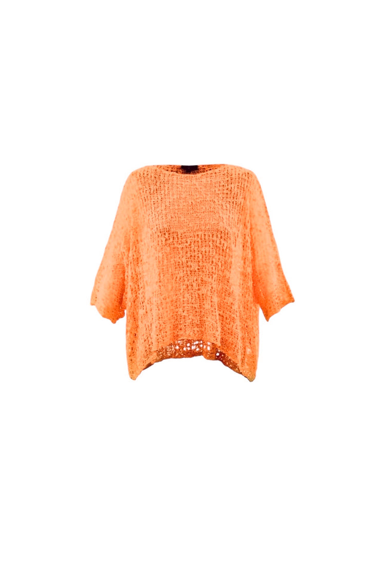 Marble Open Weave Top Orange