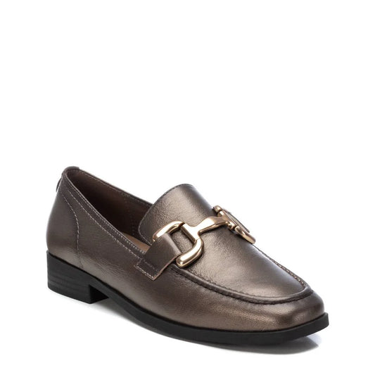Carmella pewter Moccasin Leather Shoe
