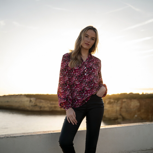 Marble Blouse 8157 126 Cerise