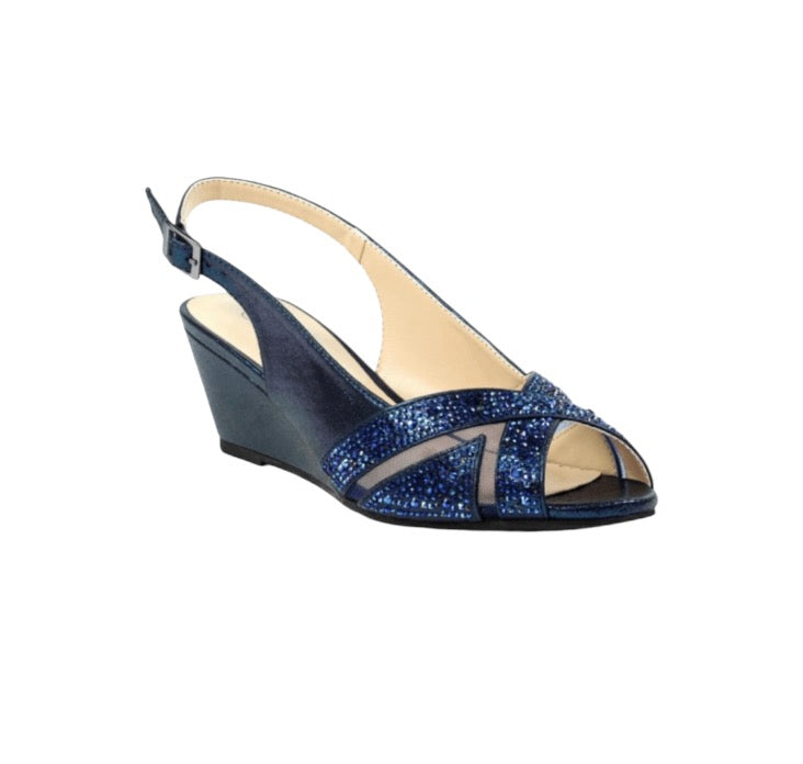 Lunar Emmerline Navy Slingback Wedge