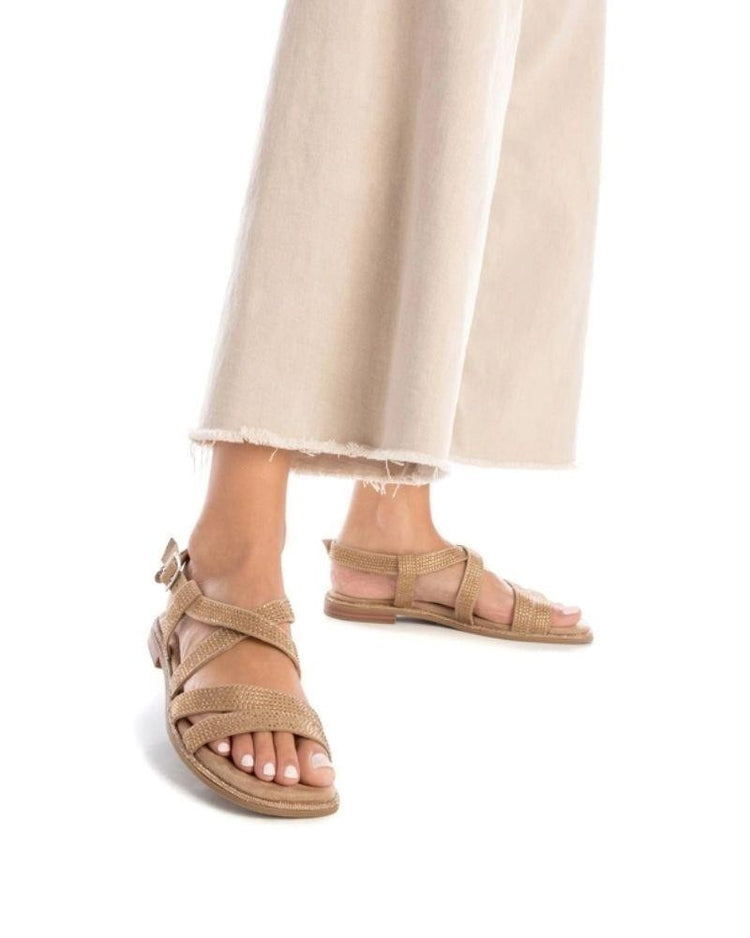 Xti 142875 Flat Sparkle Sandal Taupe