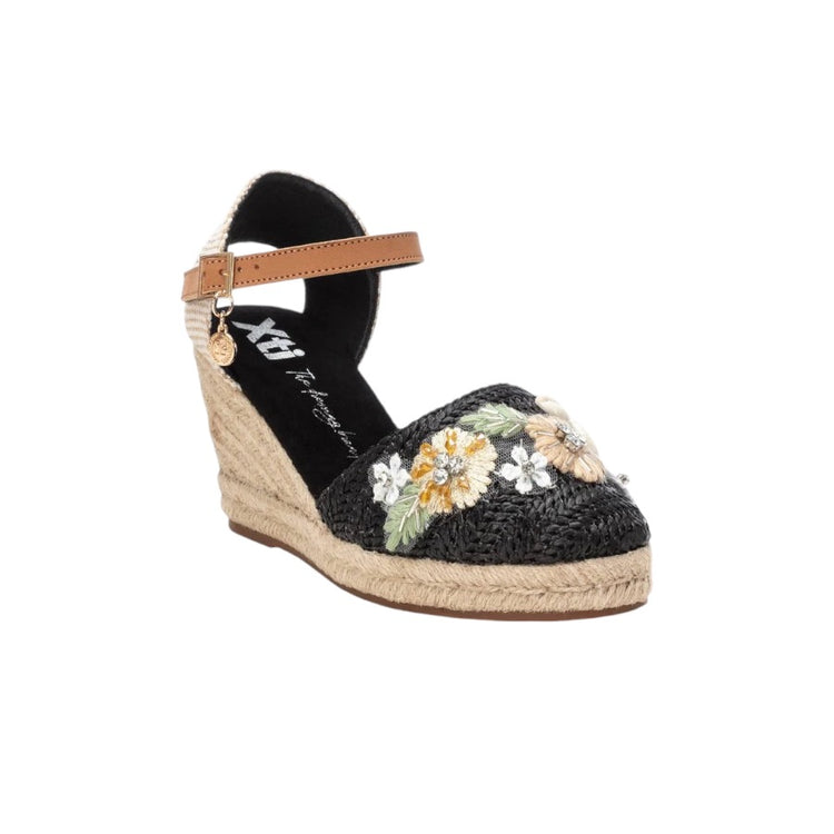 Xti 142695 Floral Espadrilles Black