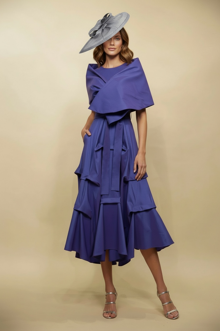 Periwinkle Ruffle Dress & Wrap