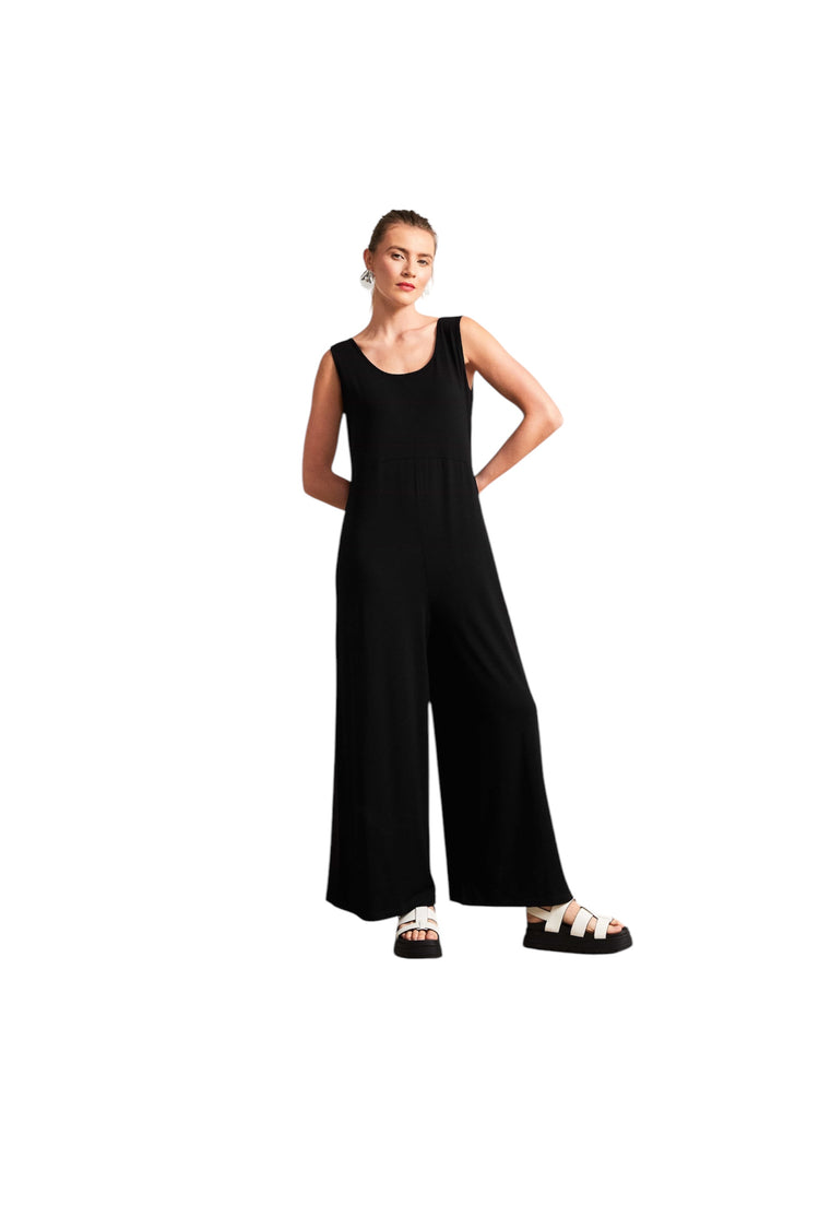 Naya Wide Leg Jersey Jumpsuit Black