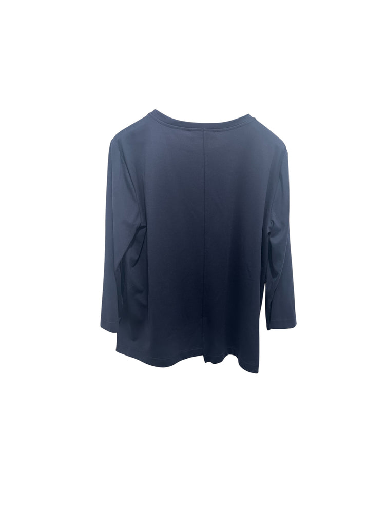 Peruzzi Taffeta Trim Top Navy S25103