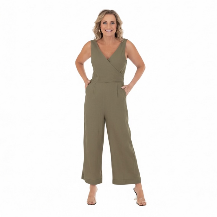 Calypso Wrap Jumpsuit Mocha
