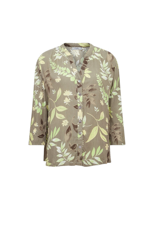 Adini Evergreen Leaf Sherly Top - Green Mix