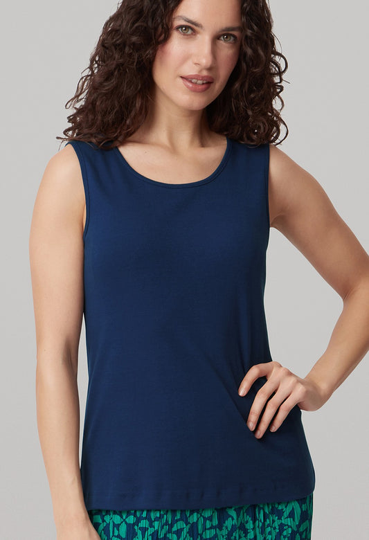 Adini Cotton Rib Lucy Top - Navy