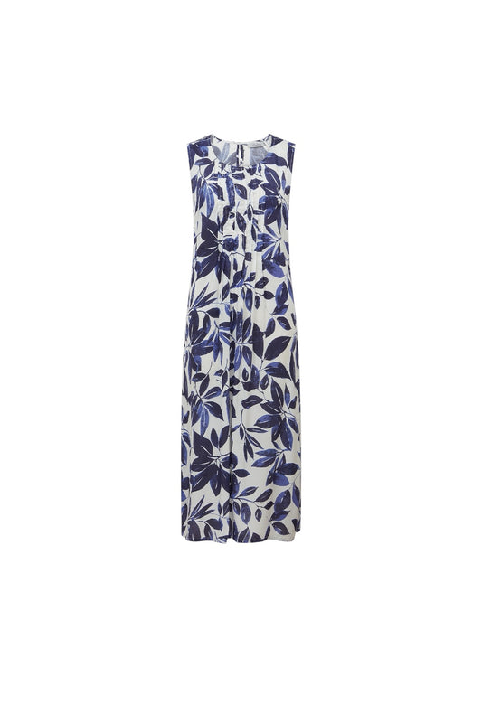Adini Garden Leaf Flora Dress - Navy/White