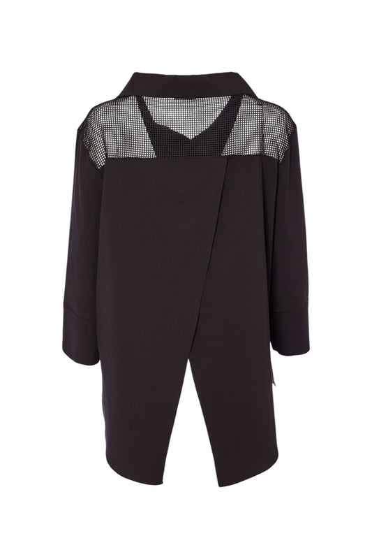 Naya Mesh Trim Shirt Black