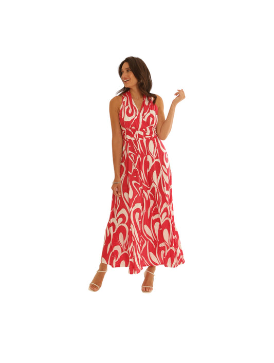 Pomodoro Swirl Maxi Dress Raspberry