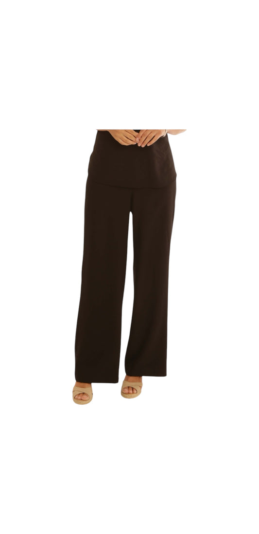 Pomodoro Solid Wide Leg Trousers Black