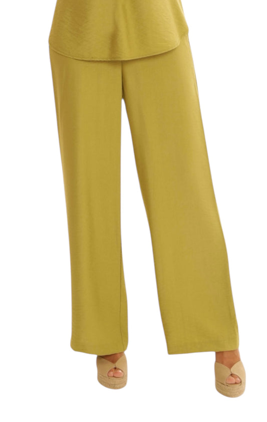 Pomodoro Solid Wide Leg Trousers Lime