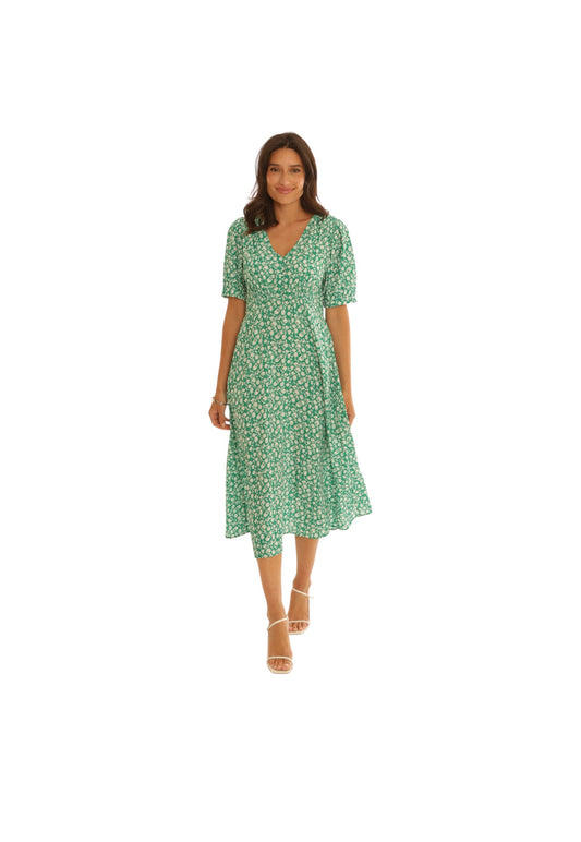 Pomodoro Ditsy Tea Dress Green