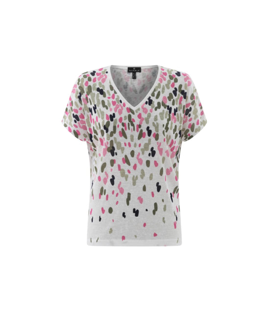 Marble Print Top Pink and Khaki