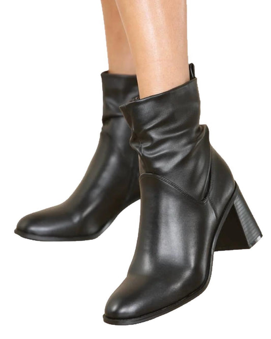 Ruched Boots - Black
