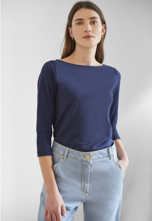 Great Plains Essential Boat Neck Tee Navy
