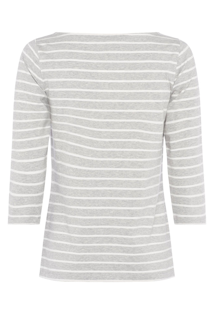 Great Plains Essential Boat Neck Tee Grey Stripe