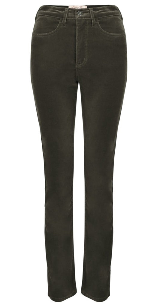Amazing Olive Velvet Straight Leg