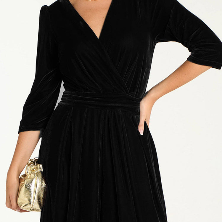 Velvet Sophia Wide Leg Jumpsuit in Black